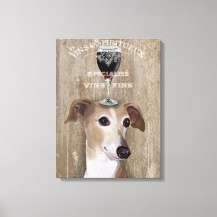 Dog Au Vin Greyhound Canvas Afdruk