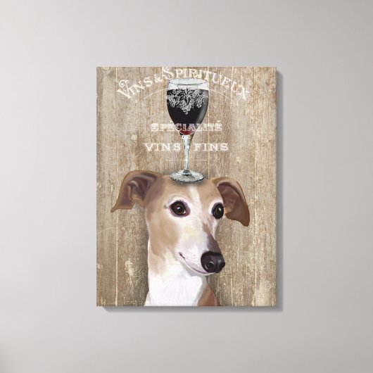 Dog Au Vin Greyhound Canvas Afdruk (Voorkant)