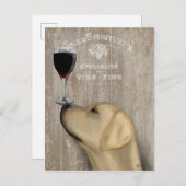 Dog Au Vin Yellow Labrador Briefkaart (Voorkant / Achterkant)