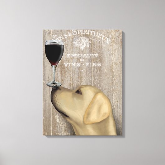 Dog Au Vin Yellow Labrador Canvas Afdruk (Voorkant)