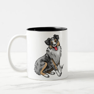 Dog - Australian Shepherd - Blue Merle Tweekleurige Koffiemok