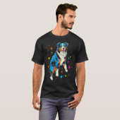 Dog Australian Shepherd Galaxy Space Cosmos Planet T-shirt (Voorkant volledig)
