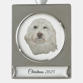 Dog Banner Ornament Verzilverd Banner Ornament