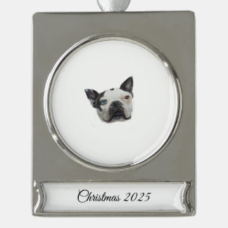 Dog Banner Ornament Verzilverd Banner Ornament