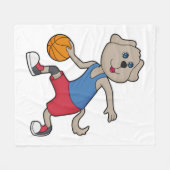 Dog Basketball speler Basketball Fleece Deken (Voorkant (Horizontaal))
