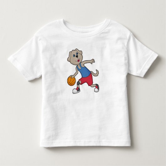 Dog Basketball speler Basketball Kinder Shirts (Voorkant)