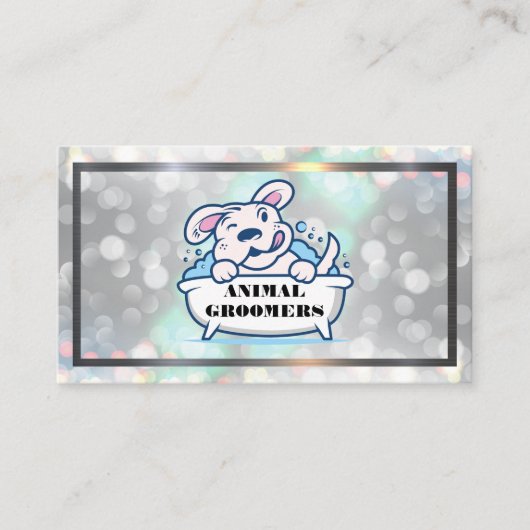 Dog Bath Logo | Achtergrond Boke Visitekaartje (Voorkant)