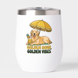 Dog Beach Sticker Golden Retriever met Pina