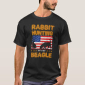 Dog Beagle Rabbit Hunter Usa Flag H T-shirt (Voorkant)