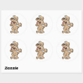 Dog Begging Ronde Sticker (Vel)