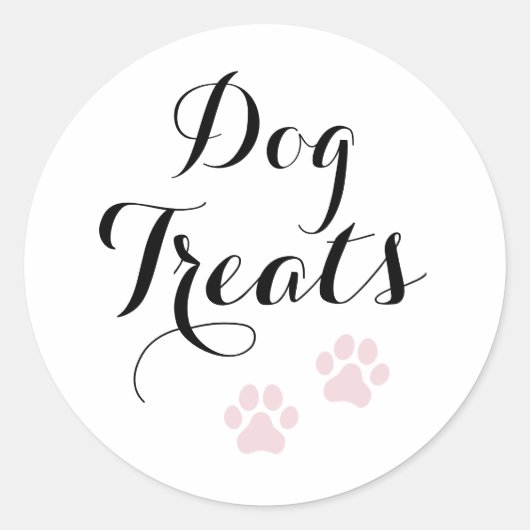 Dog behandelt kalligrafie Favor Classic Round Stic Ronde Sticker (Voorkant)