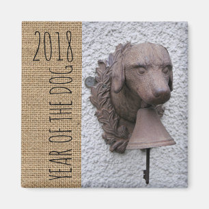  Dog Bell met Key Dog Year 2018 Magnet Magneet