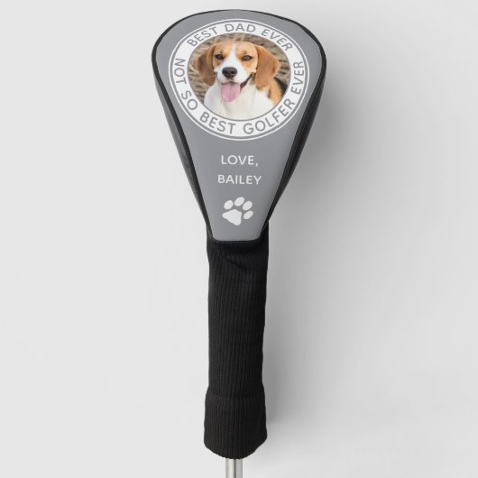 Dog Best Pap Ever Gray Funny Foto Golfheadcover (Voorkant)