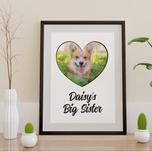 Dog big zus gepersonaliseerde foto poster