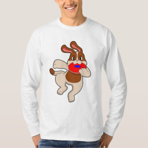 Dog bij afspelen t-shirt