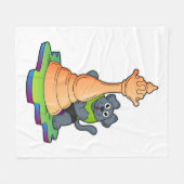 Dog bij Chess met Chess Fleece Deken (Voorkant (Horizontaal))