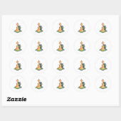Dog bij Chess met Chess Ronde Sticker (Vel)