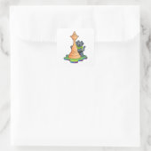 Dog bij Chess met Chess Vierkante Sticker (Tas)