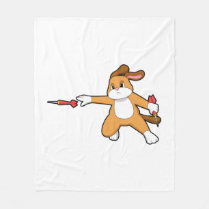 Dog bij Darts met Dart.PNG Fleece Deken