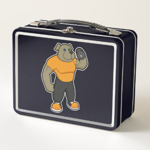 Dog bij Fitness met Dumbbell