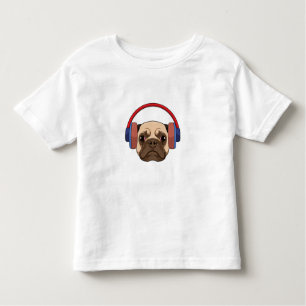 Dog bij Muziek met Hoofdtelefoon Kinder Shirts