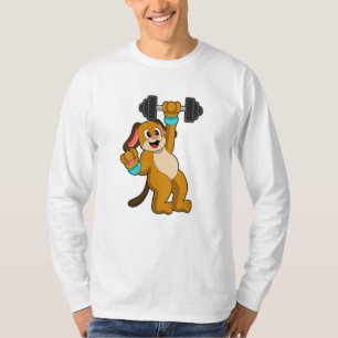 Dog bij Sterke training met Dumbbell T-shirt