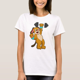 Dog bij Sterke training met Dumbbell T-shirt