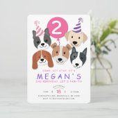 Dog Birthday Invitation Kaart (Staand voorkant)