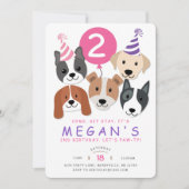 Dog Birthday Invitation Kaart (Voorkant)