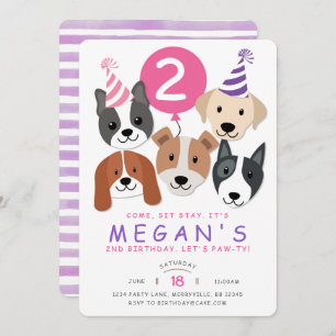 Dog Birthday Invitation Kaart