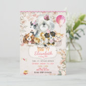 Dog Birthday Invitation Printable, girl Invitation (Debout devant)