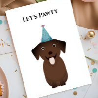 Dog Birthday-kaart, Laten we Pawty Labrador Retrie