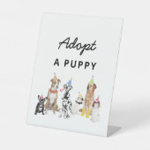 Dog Birthday keurt een puppy Party Sign goed Reclamebord Met Voetstuk (Voorkant)