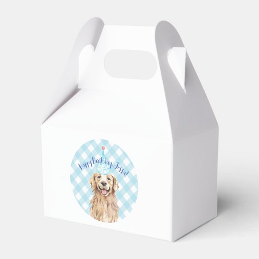 Dog Birthday Party Personalized Favor Box Pset Bedankdoosjes (Voorkant Zijde)