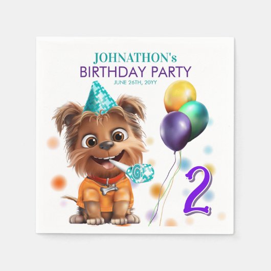 Dog Birthday Party Servet (Voorkant)