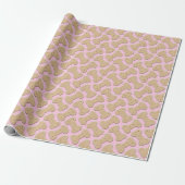 Dog Biscuit Bone Pattern Pink Cadeaupapier (Uitgerold)