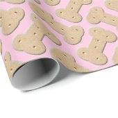 Dog Biscuit Bone Pattern Pink Cadeaupapier (Rol Hoek)
