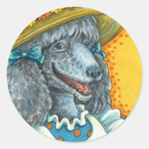 DOG BISCUITS EN EENVOUDIGERE EGG BASKET, CUTE POOD RONDE STICKER