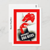 Dog Bites melden Briefkaart (Voorkant / Achterkant)