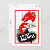 Dog Bites melden Briefkaart (Voorkant / Achterkant)