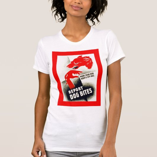 Dog Bites melden T-shirt (Voorkant)