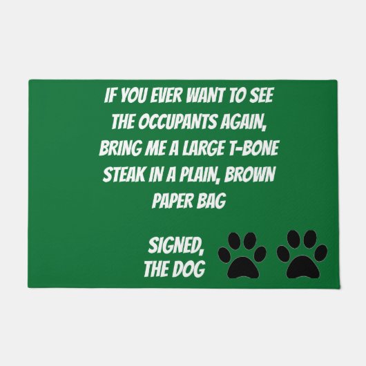 Dog Blackmail Green Doormat Deurmat (Voorkant)