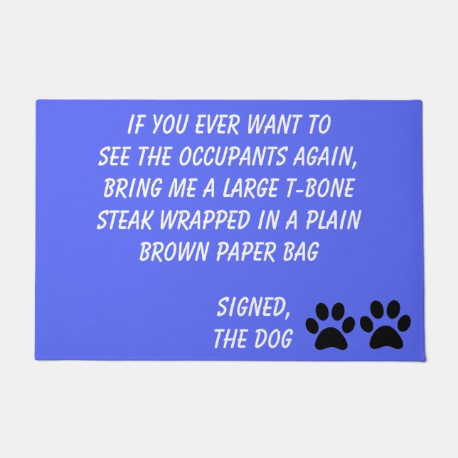 Dog Blackmail Periwinkle Doormat Deurmat (Voorkant)