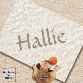 Dog Blanket - Ivory Botanical, Personalized Fleece Deken