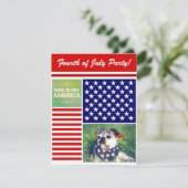 Dog Bless America Patriotic Kaart (Staand voorkant)