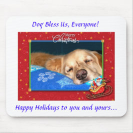Dog Bless ons, iedereen! Holiday Mousepad Muismat