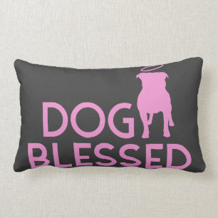 "Dog Blessed" Pit Bull Angel Accent Pillow Kussen