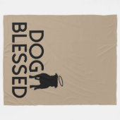 "Dog Blessed" Pit Bull Angel Fleece Blanket (Voorkant (Horizontaal))