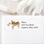 Dog bloemen Retouradreslabels Etiket (Insitu)