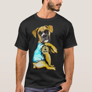 Dog Boer Dog Tattoo I Love Mom Mother's Day Lover  T-shirt
